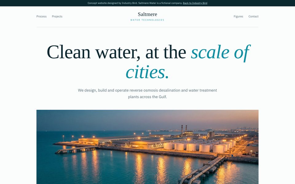 Saltmere Water concept website
